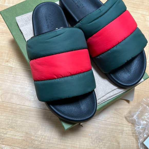Gucci Padded Web Slide 'Green Red' - Picture 4 of 8